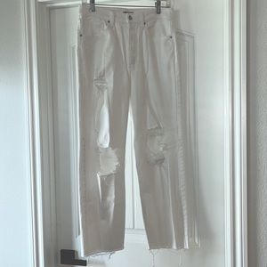Wild Fable - White Distressed Ankle Jeans (“Highest Rise Straight”)